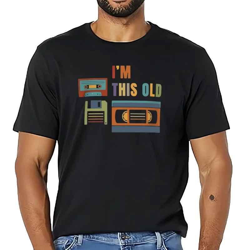 Camiseta col rond unissex 100% algodão, casual, com armazenamento de données antigas, cadeau Geek, taille européenne