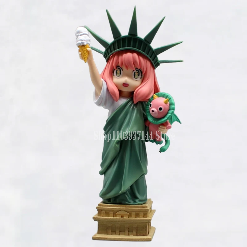 

20cm Cartoon Spy×family Figures Action Anya Forger Lady Liberty Figure Cos Model PVC Collections Anya Toys Creative Decor Gifts