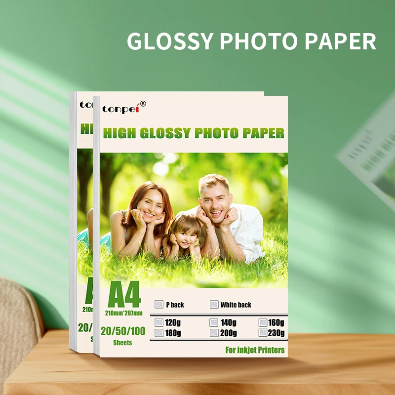 Papier do drukowania zdjęć A4 Papier fotograficzny do drukarek atramentowych 200G Błyszczący jednostronny papier fotograficzny Papier powlekany 20 szt. 8,27 * 11,69 cala