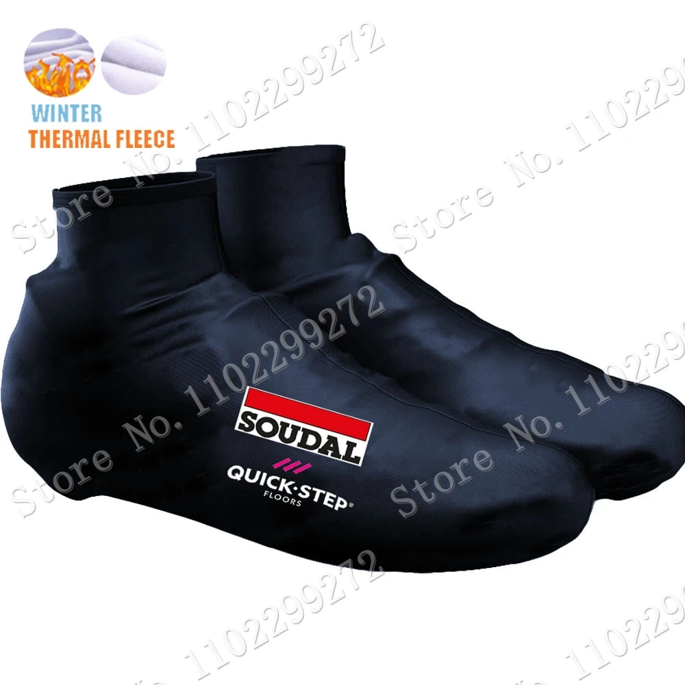 Team Soudal Quick Step 2024 Cycling Shoe Covers Winter BelgiumBike Shoes Cover MTB Jerseys Dust-proof Non-slip Outdoor Overshoes