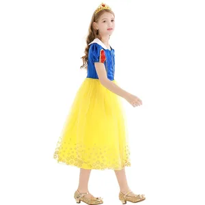 Snow White Puff Sleeve Princess Dress for Girls, Halloween custom, Christmas clothes, birthday, fantasy 10 Main Sales Dresses Children's Dresses - №4