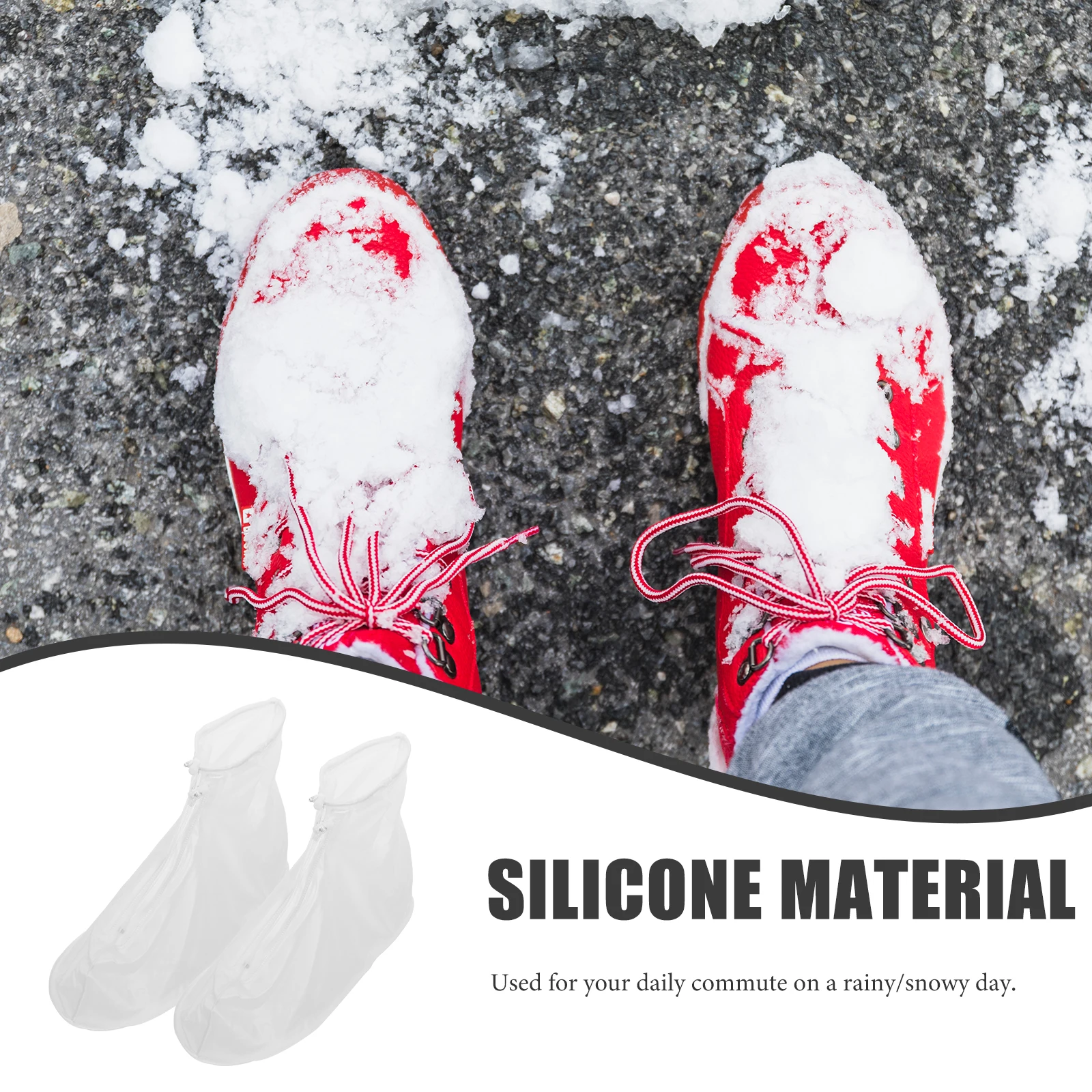 

Rainproof Shoe Cover 2 Pairs Adult Waterproof Overshoes Anti Slip Silicone Case Non Slip Shoes Protector Labor Protection Mud