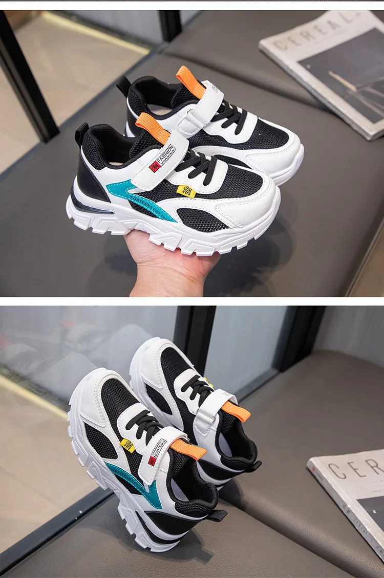 Kinder Turnschuhe Sportschuhe für Jungen Mode Leder Kinder Atmungsaktive Mesh Komfort Schuhe Casual Walking Outdoor Laufschuhe – Detail 10