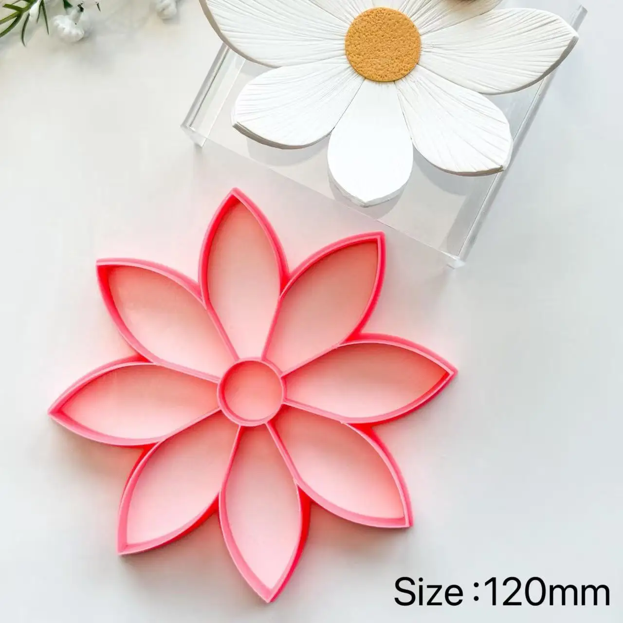 Daisy Polymer Clay Trinket Dish Cutter Shell Palm Leaf Flower Shape Clay Coaster Mould DIY Plate Tray Mold Handmade Clay Tools - view 5
