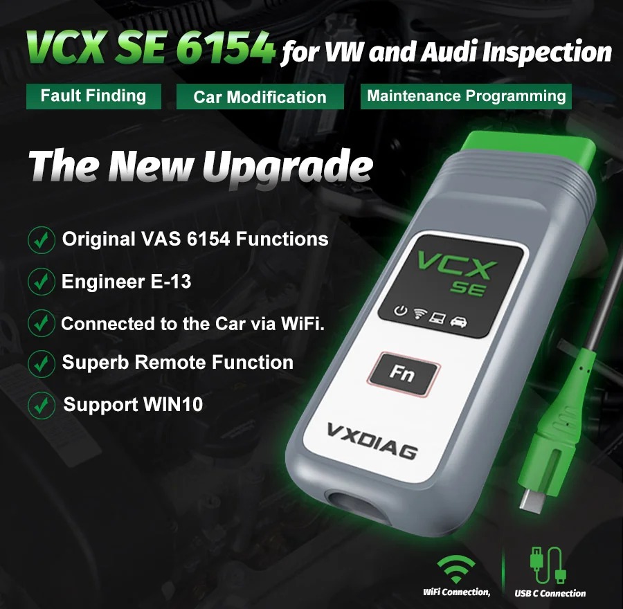 VXDIAG VCX SE 6154 OBD2 Diagnostic Tool for VW Audi Skoda with Supports DoIP UDS Protocol with Free DONET