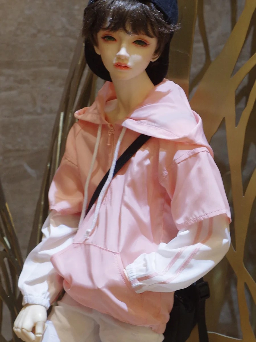 BJD Clothes Pink Fake Two-piece Patchwork Hoodie Top Coat For 1/3 1/6 BJD SD DD SD13 SD17 YOSD Uncle Doll Accessories