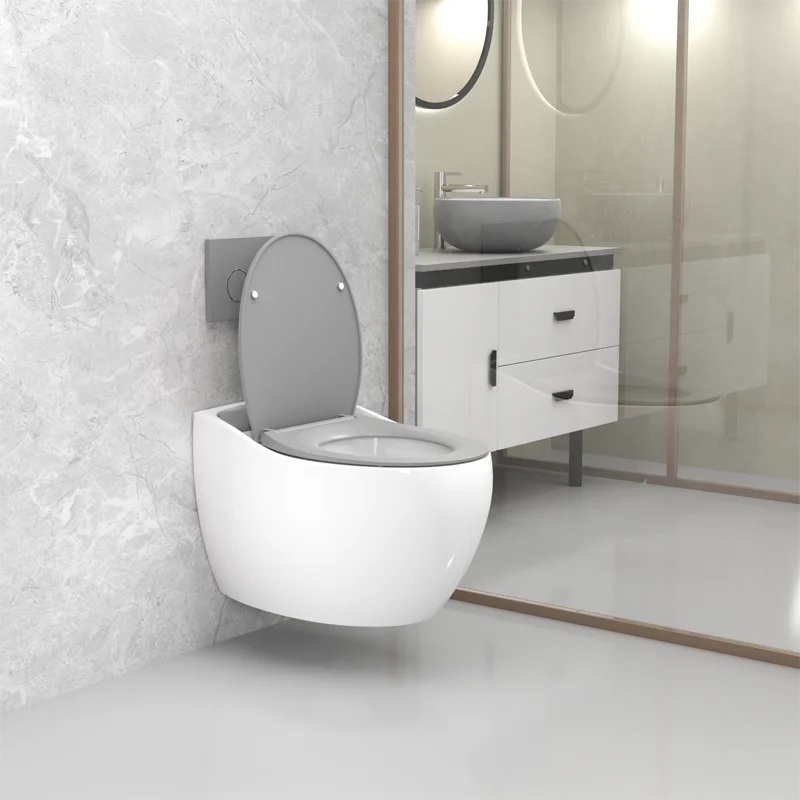 

Европейская современная сантехника для ванной комнаты, цельный шкаф для воды, туалет, белый, медленное закрытие, керамический настенный унитаз