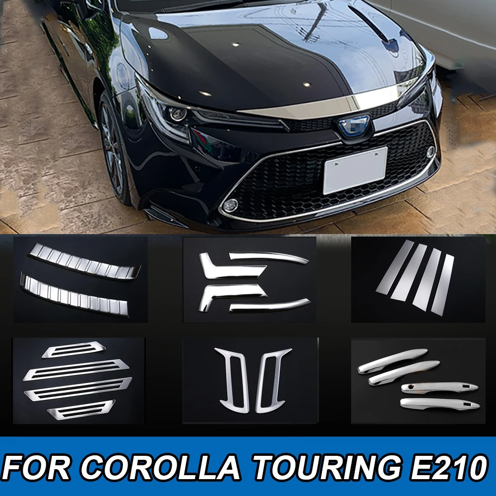 Car Door Sill Sideview Mirror Chrome Styling Sticker Stainless Steel Trim Car Accessories For Toyota COROLLA TOURING E210 2019