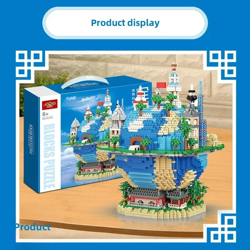 6000Pcs Micro Particle Building Blocks Set Global Village Series Miniature Creative Ornament Puzzle and Stress Relief Puzzle Toy