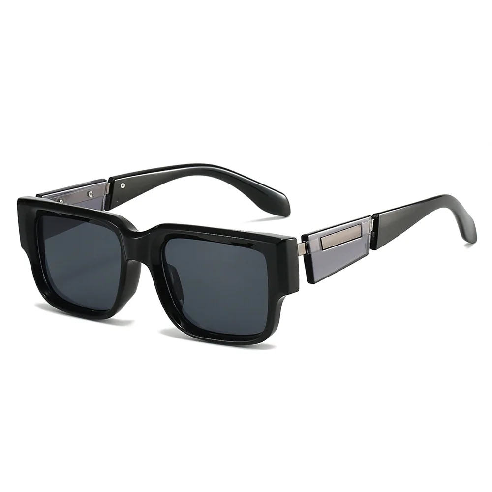 

2025 Retro Square Sunglasses Women Leopard Stripes Shades UV400 Fashion Rivets Men Clear Lens Sun Glasses