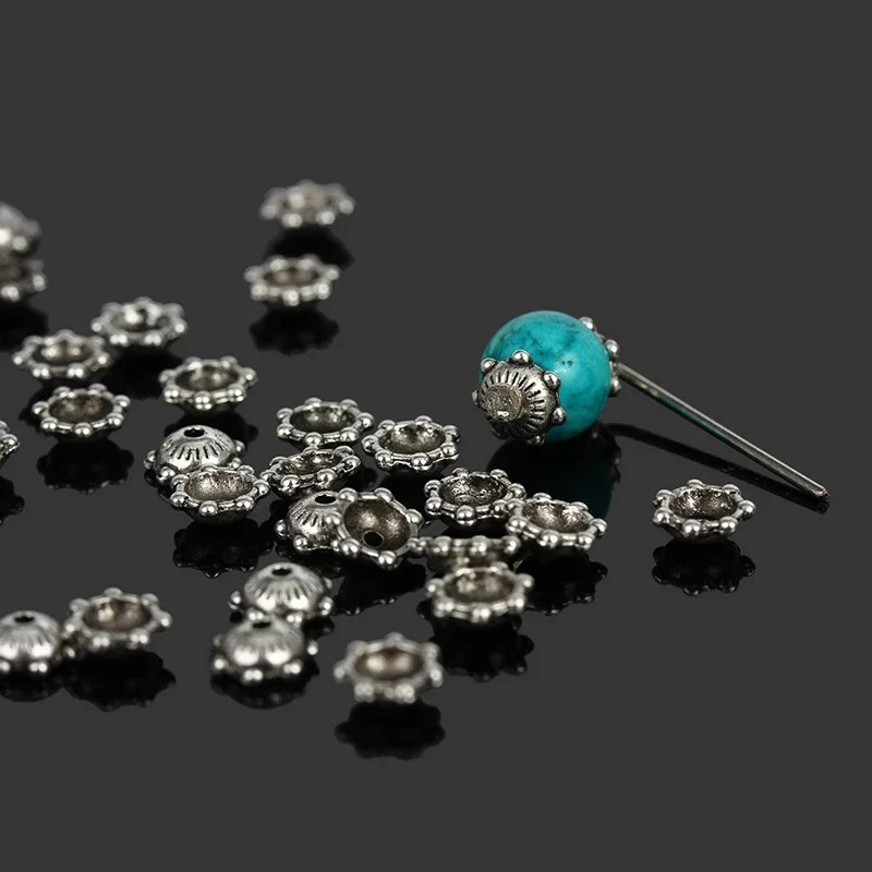 

300pcs Tone Silver Plated 6mm Flower Bead Caps Bracelet & Necklace DIY Jewelry Findings Fit Beads Jewelry Accessories
