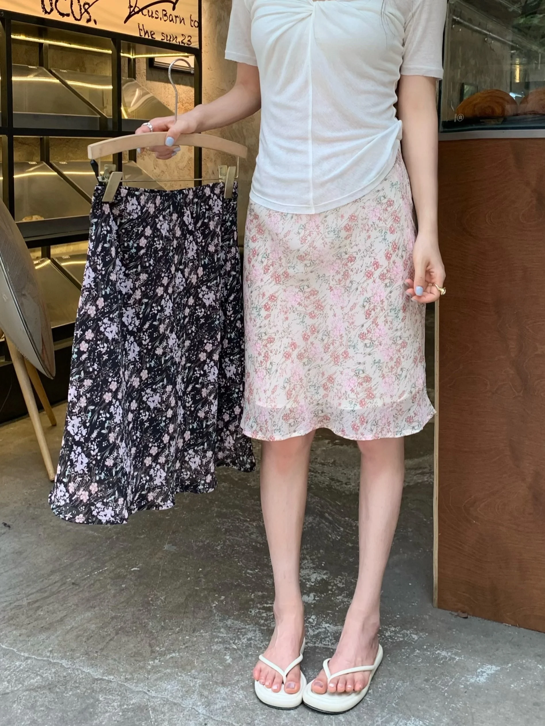 

Kumikumi Pure Desire Floral High Waist Skirt Women's Stylish Slimming New Season Wrap around Skirt Korean Style City Walk
