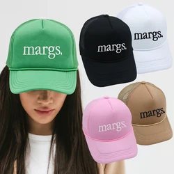 MARGS Trucker Hat Embroidery Embroidery High Quality Baseball Cap Summer Beach Woman Mesh Cap  Adjustable Buckle Unisex