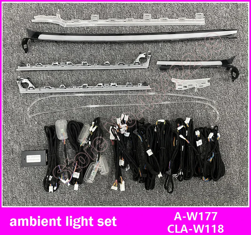 64-kleuren set voor Mercedes-Benz A/CLA klasse W177 W118 LED auto air vent turbine uitlaat nozzle sfeerverlichting neon lamp