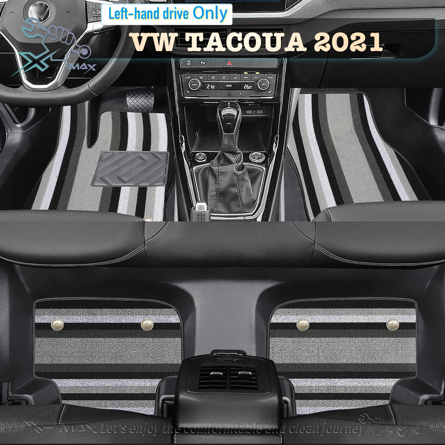 Left-hand Drive Car Floor Mat ForVW TACOUA 2021Full Surround Foot Mat Automotive Floor Mat Floor Liner Water-proof Mat