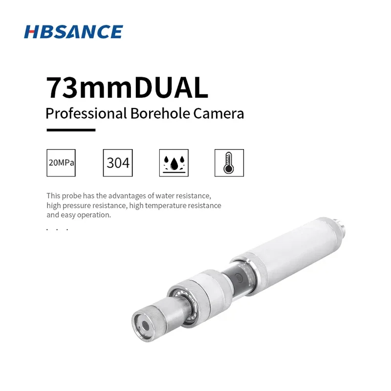 Borehole sob o veículo Downhole de águas profundas 12 polegadas HD inspeção 80m cabo, gravação de vídeo, câmera contador de profundidade