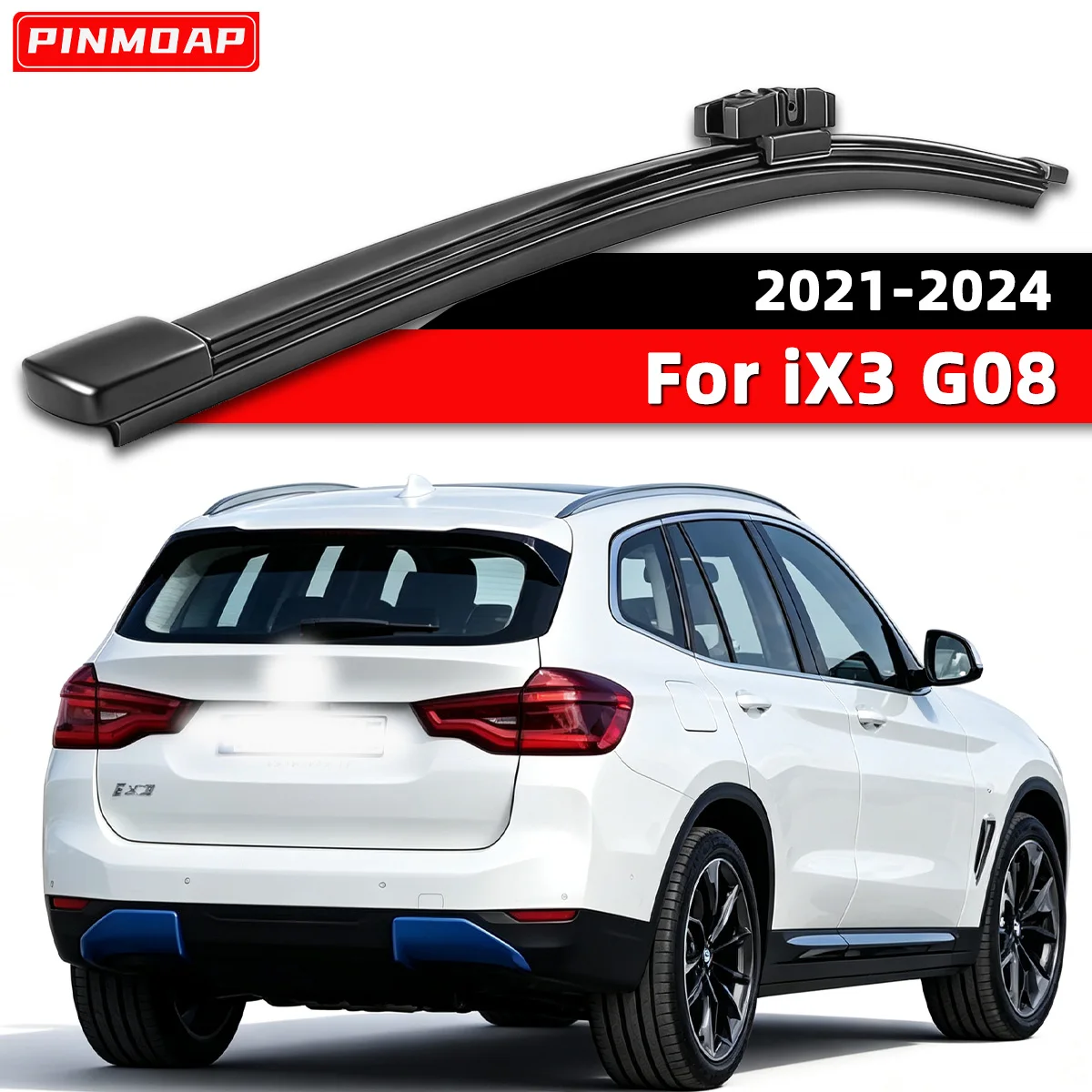 PINMOAP Geeignet für BMW iX3 G08 2021-2024 Heckscheibenwischerblatt Allwetter-Nahtloser Heckscheibenwischer-Ersatz