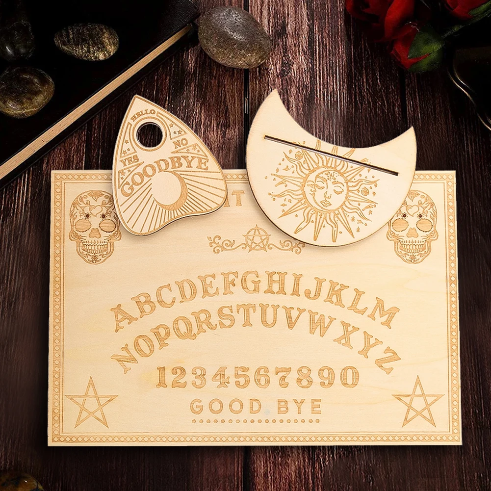 3 قطعة مجموعة لوحة Ouija الخشبية البندول الساحرة الشمعدان النفسي نبوءة رسالة الحلي السحر العرافة التأمل الدعائم