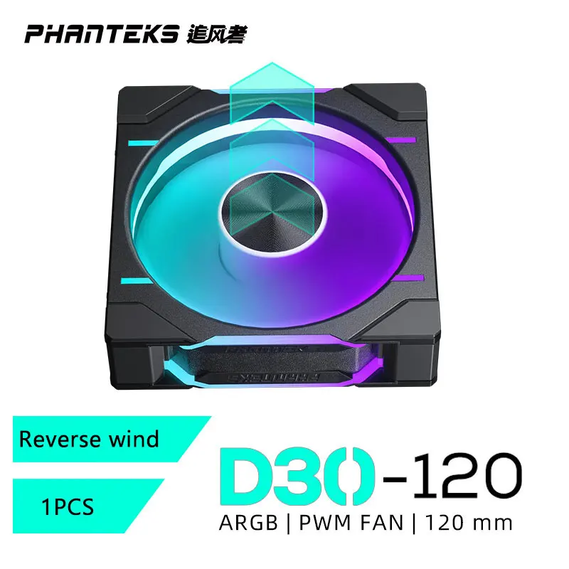 phanteks d30 120mmリバースファン 3個セット Phanteks D30-120 D-RGB Fan