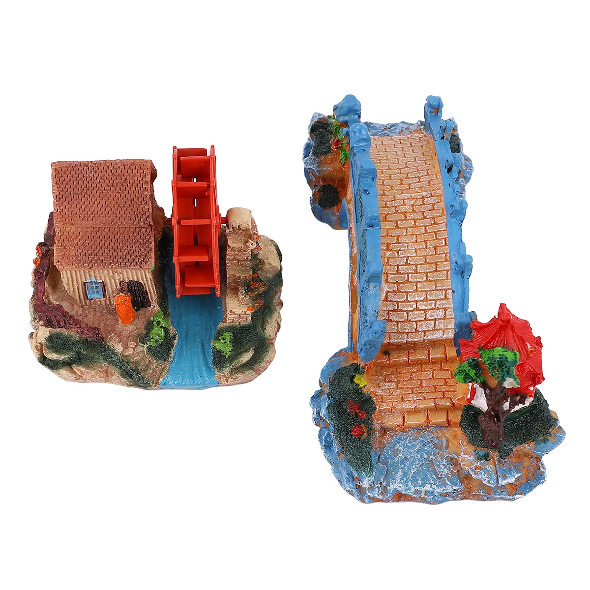 

2Pcs Water Aquarium Decor Resin Craft for Fish Tank Landscape Fresh Salt Water Safe Easy Clean Vivid Design Hut