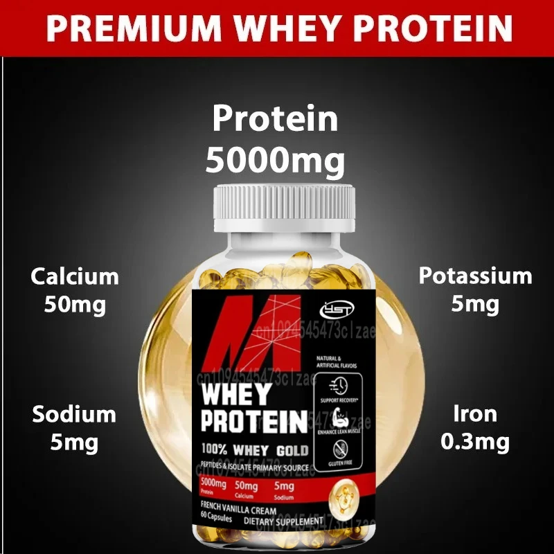 Whey Protein Supplement - Contains 5000mg of Protein - Supports Recovery, Balanced Muscle , Gluten Free