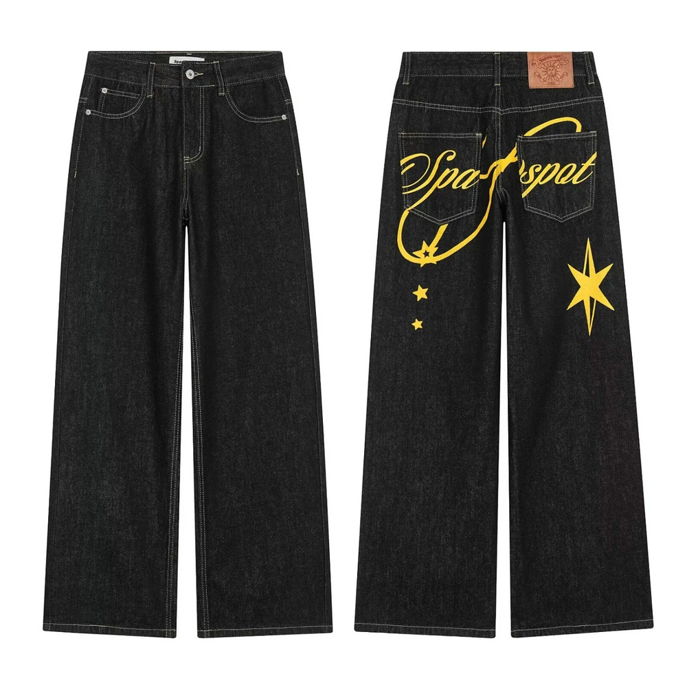 Jean avec trou pour homme, pantalon Vintage décontracté, jambe droite, mode coréenne, Streetwear, pantalon Harajuku