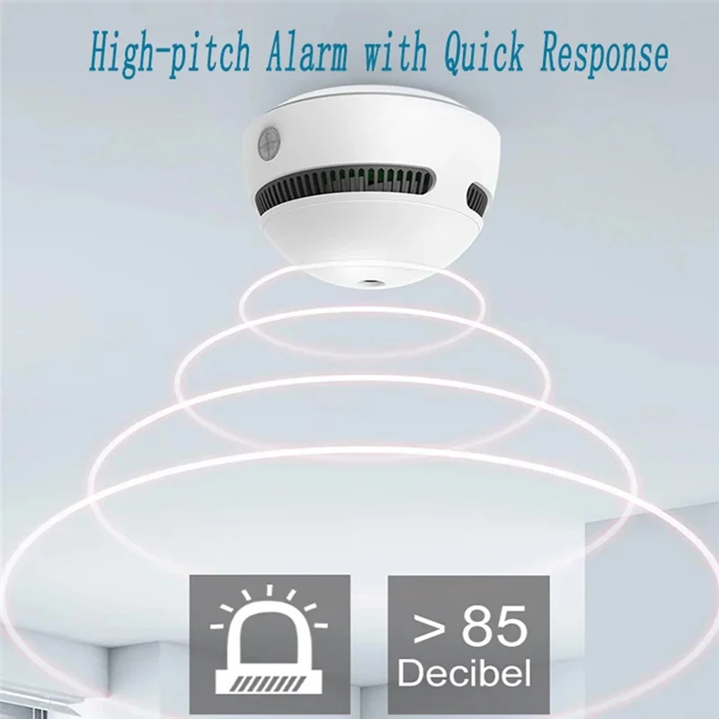 ABNO-Smart Home Security For Room Kitchen Shop Tuya Fire Smoke Detector Sensor Wifi Smoke Alarm Fire Sound Alarm Sensor With Bat