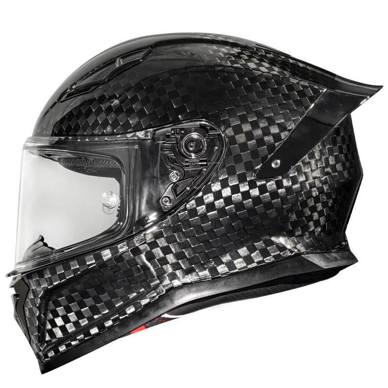 12K Carbon Fiber Full Face Motorcycle Helmet in Black   Ready - DOT & 3C Certified  Unisex  Factory Direct