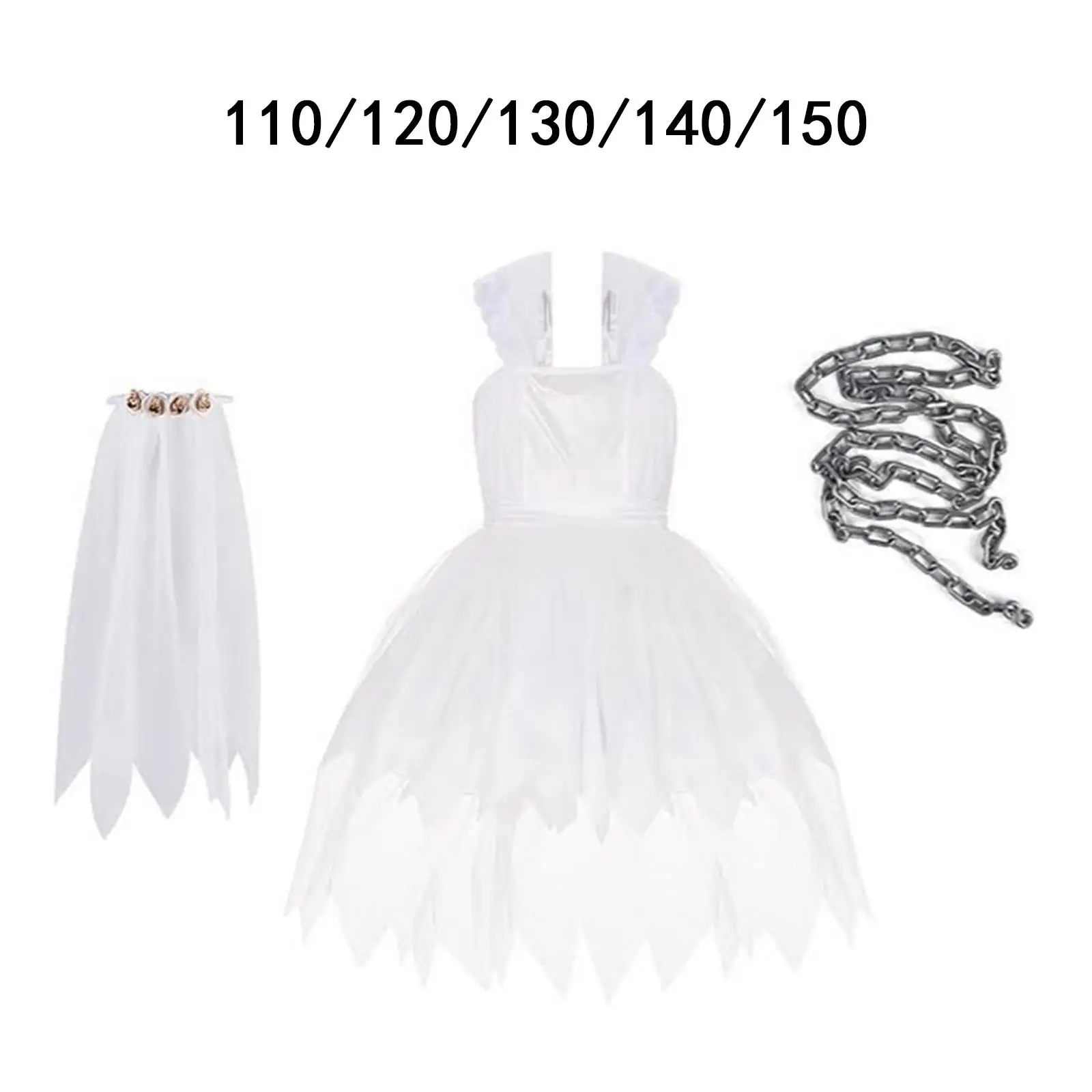 女の子用ハロウィン花嫁コスチューム、ロールプレイテーマパーティードレスアップ