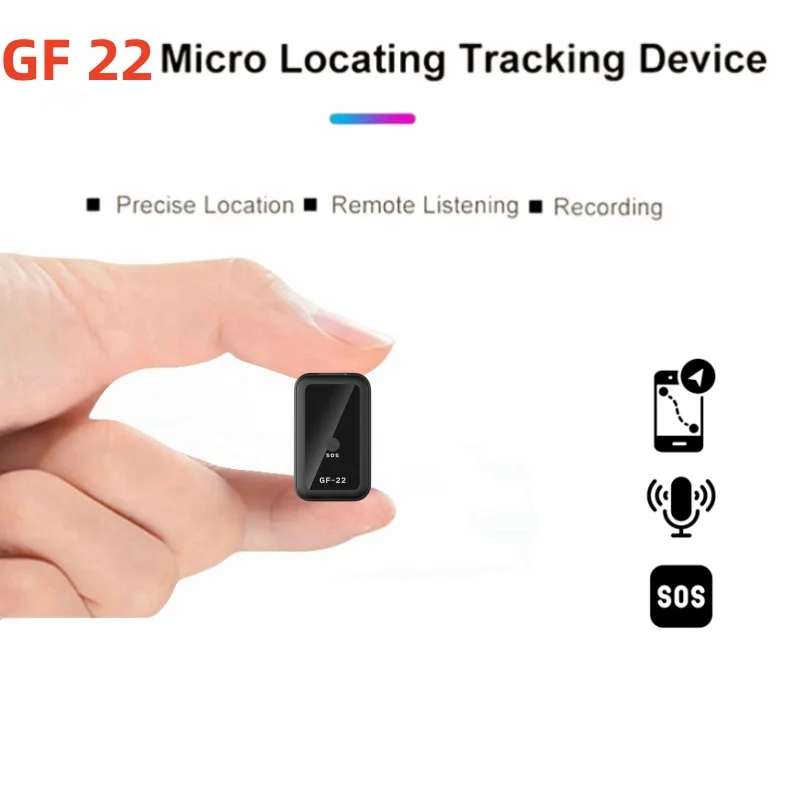 Rastreador GPS para monitoramento de voz e gravação de áudio, aplicativo preciso, localizador GPS magnético GF22 para prevenção de perdas