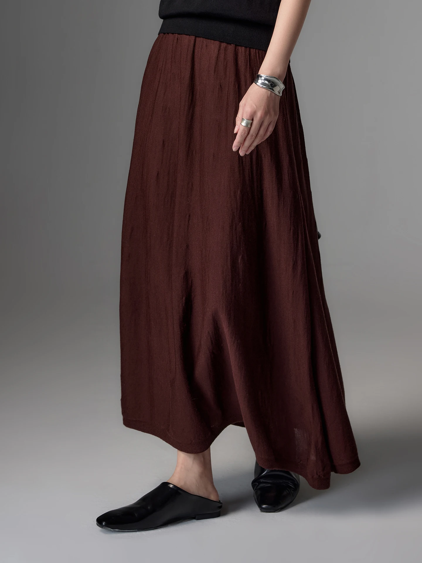 

High Quality Women's 100% Worsted Wool Skirts Spring Autumn Female Knitwear Thin Lady Bottoms Cozy Clothing Summer Long Dresses