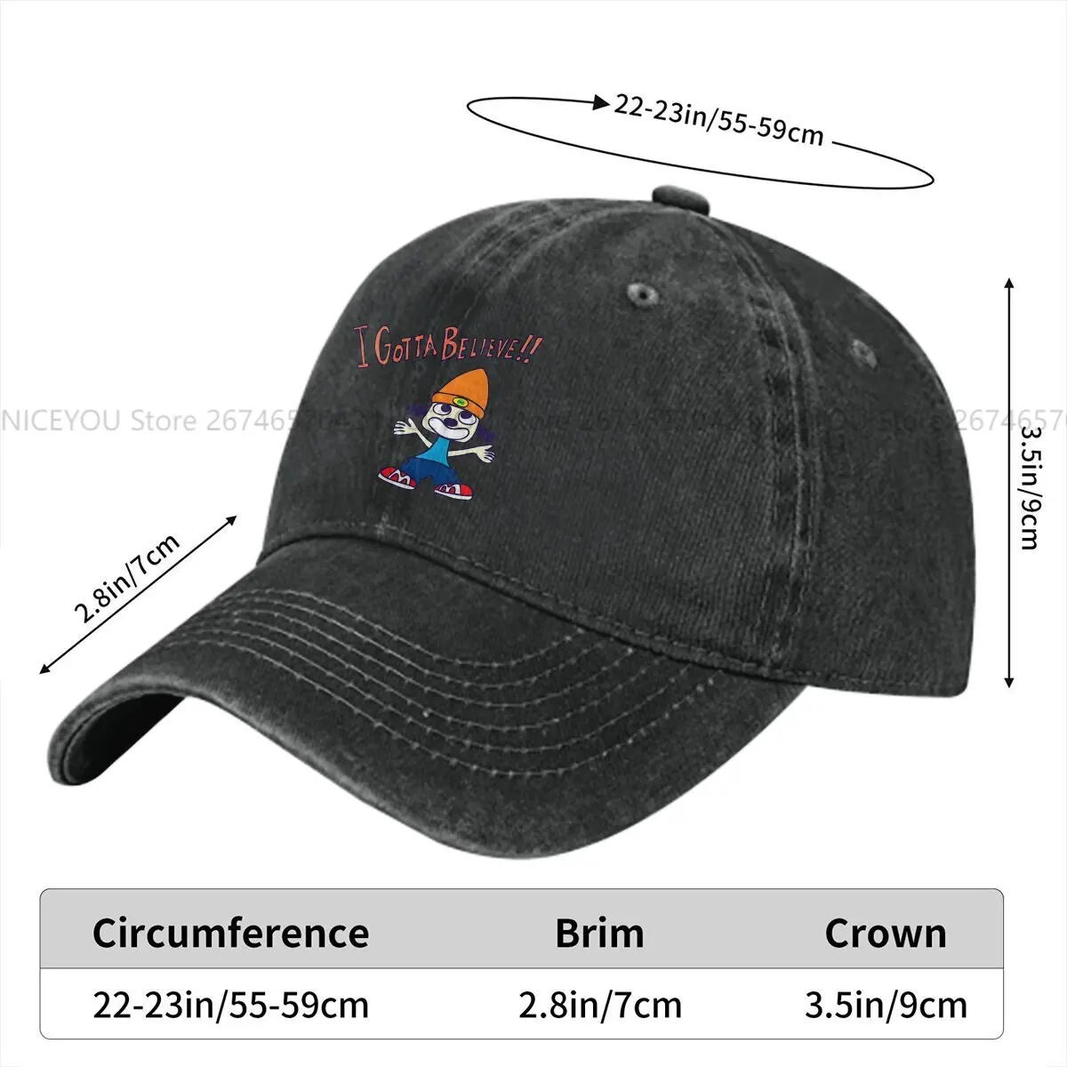 Parappa I Gotta Believe!! Baseball Cap Men Hats Women Visor Protection Snapback PaRappa The Rapper Caps