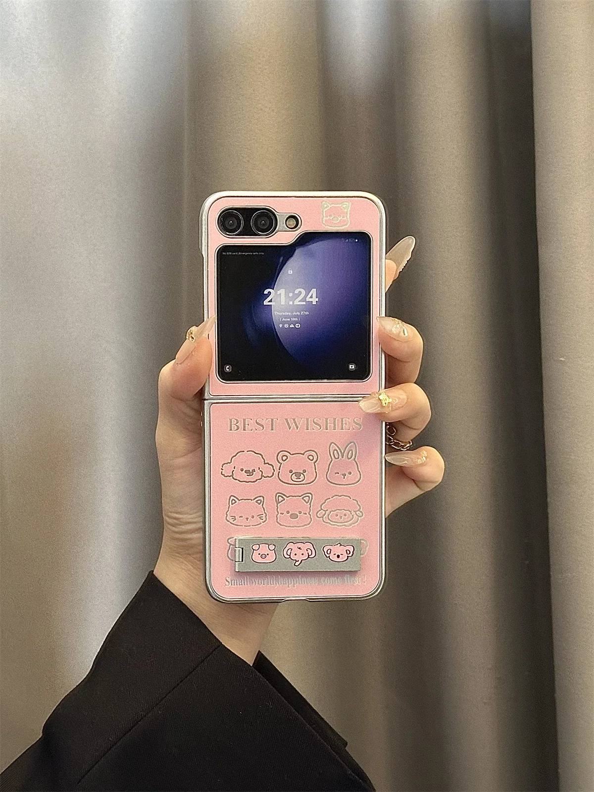 

Transparent Hard Folding Luxury Pattern Case For Samsung Galaxy Z Flip 6 5 4 3, Clear Cover For Samsung Z Flip3 Flip4 Flip5 Flip