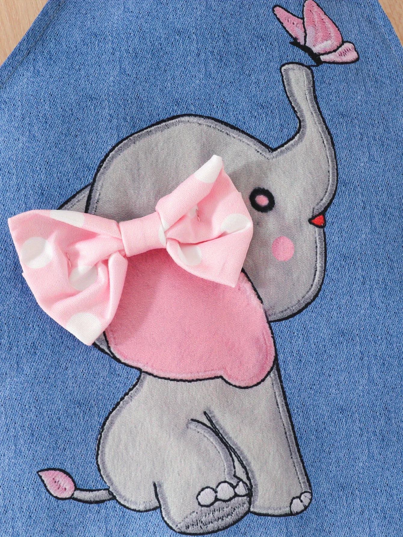 مجموعة ملابس لطيفة على شكل فيل للأطفال الصغار - رومبير منقط بأكمام قصيرة + تنورة بحمالات على شكل فيل، كاجوال للاستخدام الخارجي