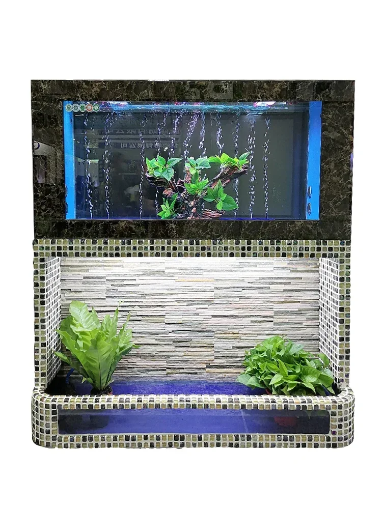 Large fish tank, aquarium, no water exchange, living room, small household