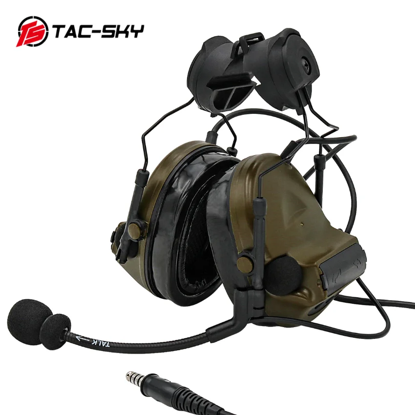 

TS TAC-SKY тактическая Φ Comtac II Гарнитура тактическая Защита слуха охотничья гарнитура крепление на шлем для страйкбола FG Editio