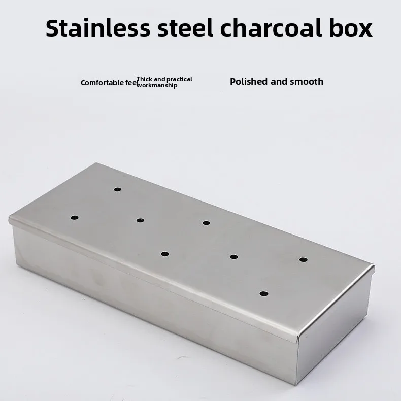 Edelstahl Smoke Box Outdoor BBQ Barbecue Obst Holz Quadratische Box Speck Box Smoker Box