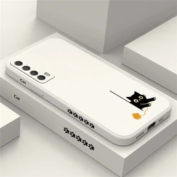 Y7A Y 7A Cute Cat Case For Huawei Y9 Prime Y9 Y7 Y6 Pro 2019 P Smart 2021 Y7P Y8P Y6P Soft Silicone Liquid Shockproof Cover