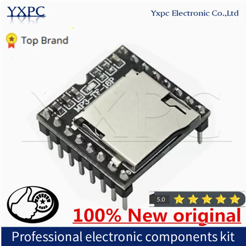 DFPlayer-Mini MP3 DF Player Módulo Board, Audio Voice Decode, Suporte TF Card, U-Disk IO, Porta Serial, AD