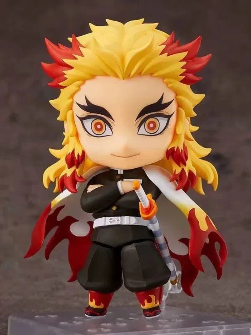 Anime Demon Slayer Rengoku Kyoujurou Q Versione Le parti sono sostituibili Action Figure Modello in PVC Argilla Uomo Decorazione da scrivania Bambola Giocattolo in scatola