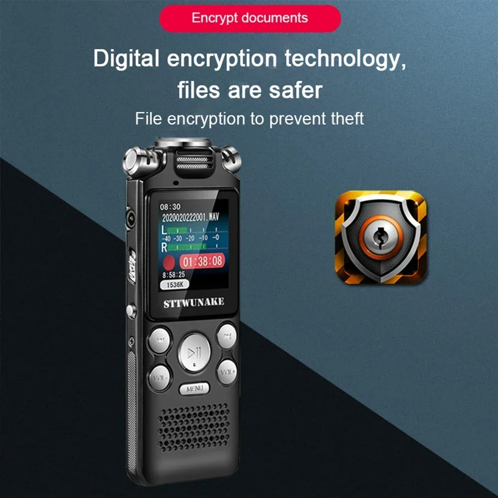 

Professional Voice Activated Digital Audio Recorder 8GB 16GB 32G Noise Cancelling Recording PCM Support OTG WAV MP3 Player New