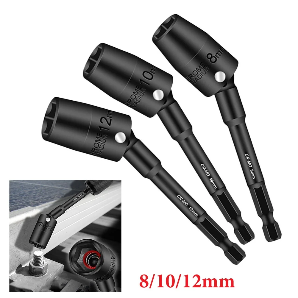 

For Electric Wrench Chrome Vanadium Steel Rotatable Hex Socket Home Workshop Chrome Vanadium Steel Wrench 1 4inch Hex Shank