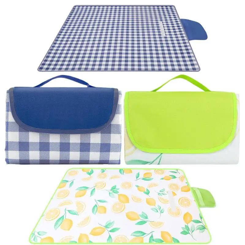 

Picnic Mat Waterproof Picnic Blanket Foldable Non-Slip Mat With Handle 78X78Inch For Poolside Balcony Music Festival Beach