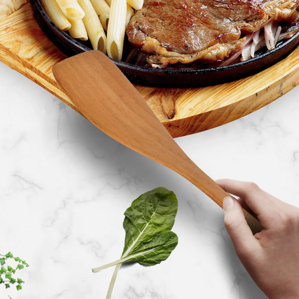 

Non Stick Wooden Spatula Kitchen Gadget Smooth Edge Cooking Tool Hanging Storage Long H Cookware