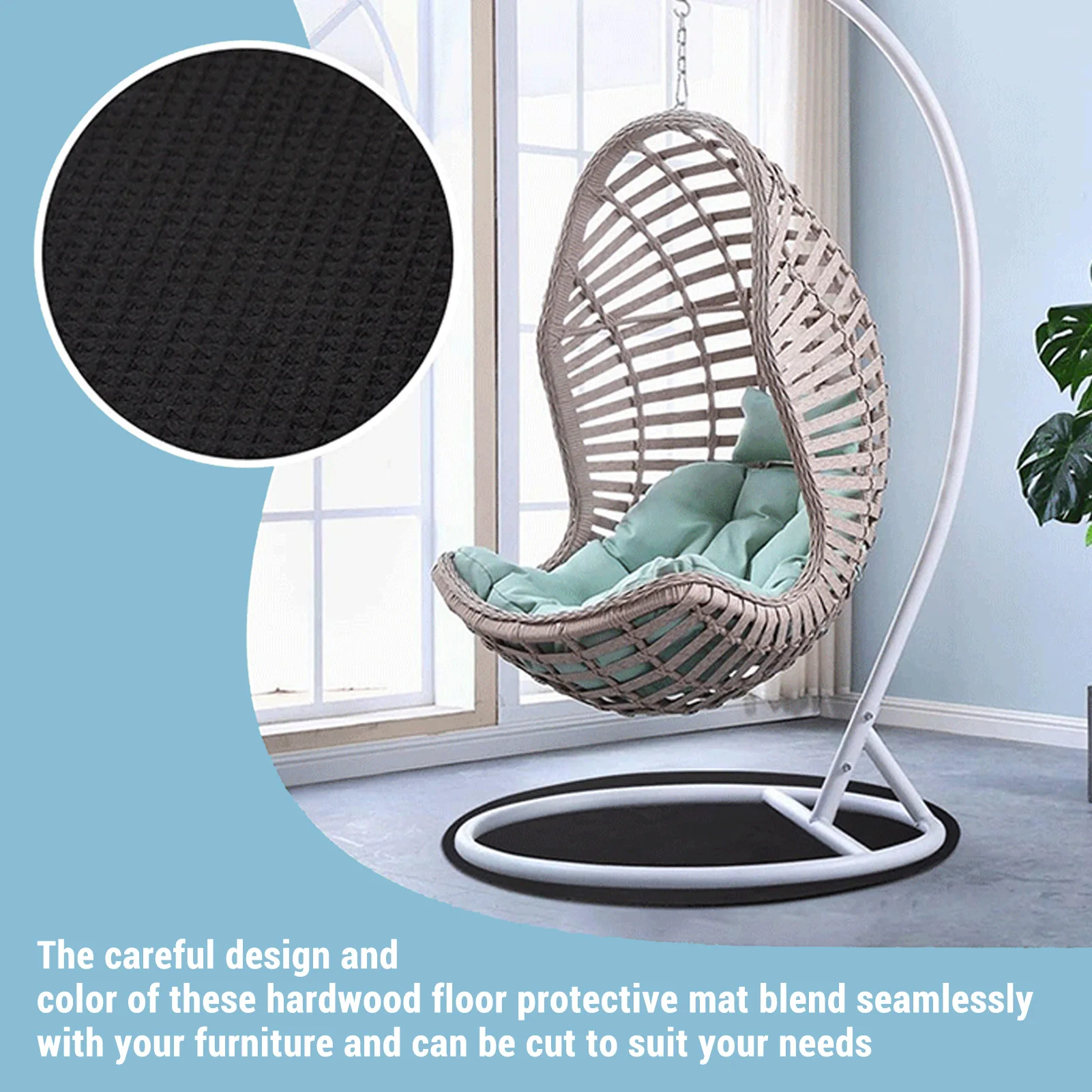 EVA Foam Furniture Pad Non Slip Floor Protection Floor Protector Pad Round Shape Black Recliner Floor Protection