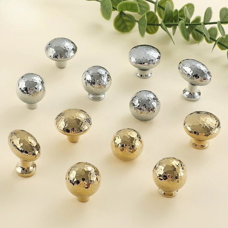 Bright Chrome/copper/ Solid Brass Cabinet round Door Handles Furniture Cupboard Wardrobe Drawer Pull Handmade Handle