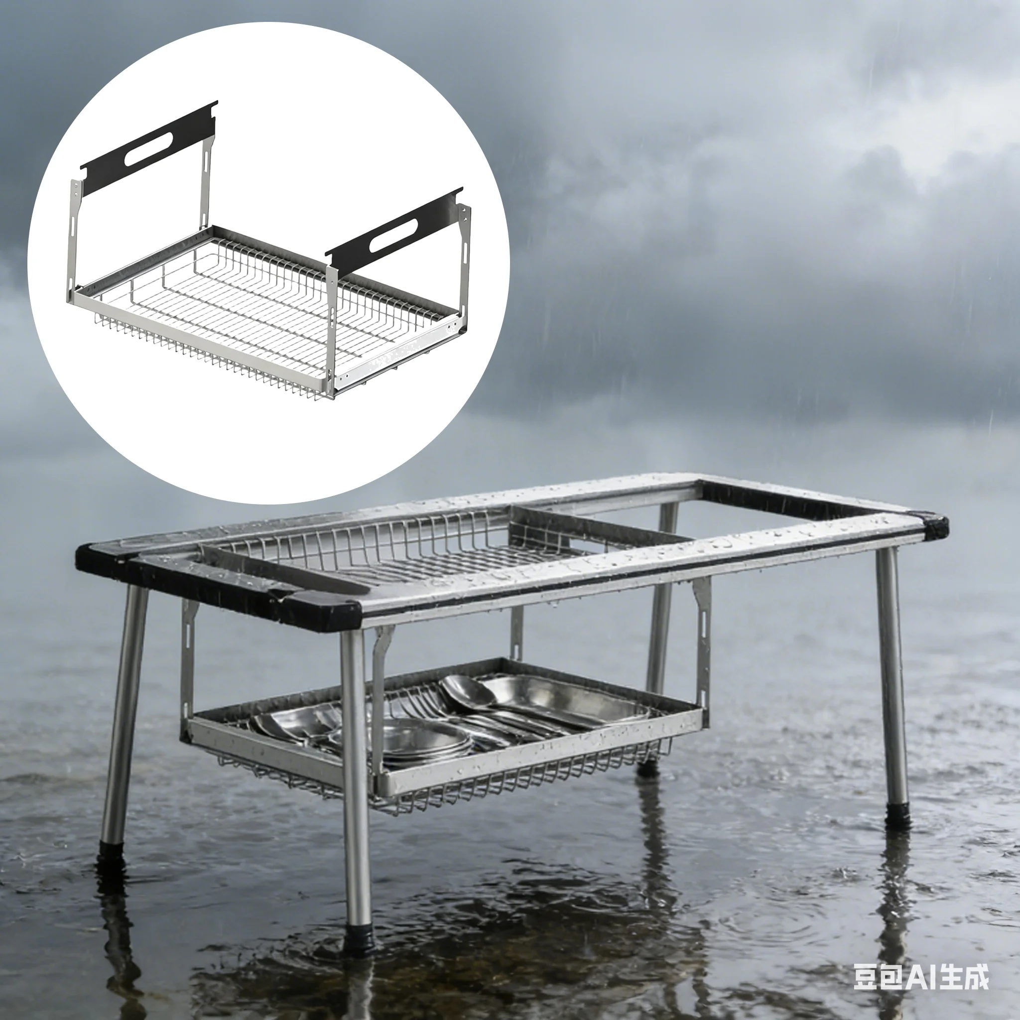 

Складное настенное крепление, предназначенное для стола IGT, стеллаж для хранения на 2 предмета, уличный походный стол для пикника, легкий, долговечный