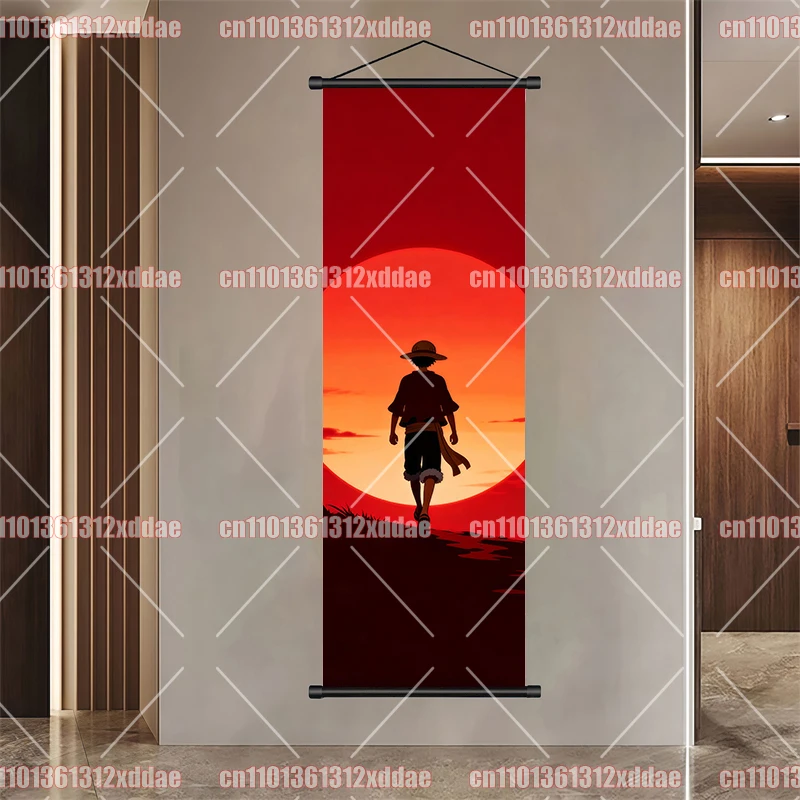 One Piece Scroll Painting HD Poster Luffy Zoro Anime Themed Decorative Painting Fan Party Mural Hanging Painting Children's Gift view 5