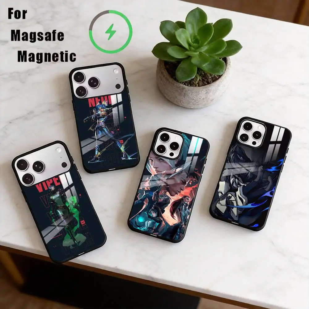 

V-Valorant Phone Case For iPhone17,16,15,14,13,12,11 Plus,Pro Magnetic with Magsafe Wireless Charging