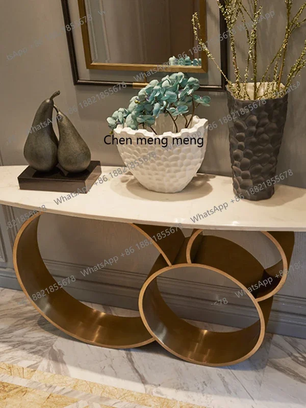 

H Marble entrance counter modern simple room hall partition decorative cabinet model room